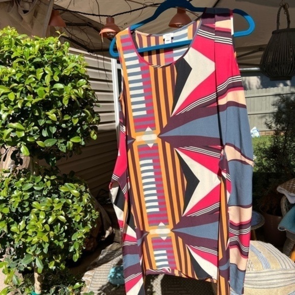 Hoss Intropia for Anthropologie Asymmetrical Geometric Pattern Silk Dress - Picture 11 of 14